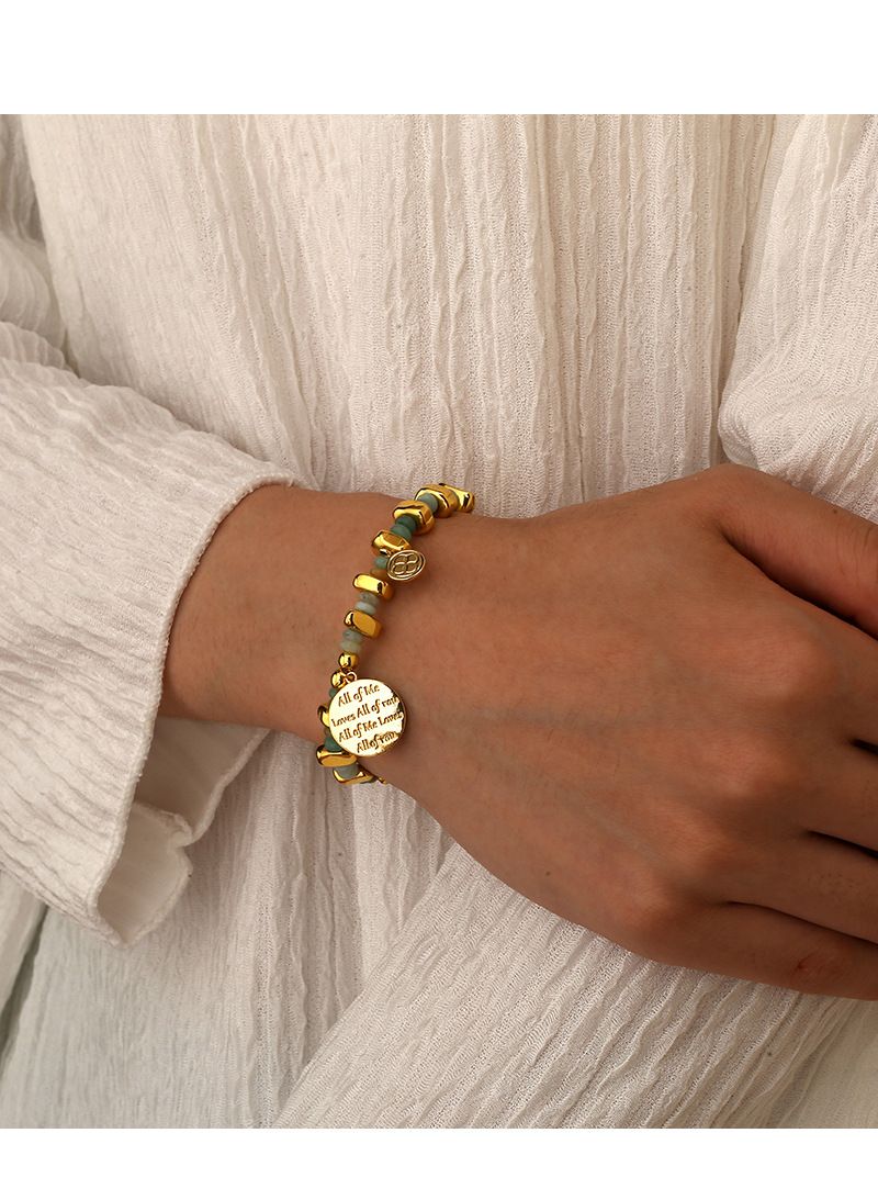 Armbånd og armringe Enkel indgravering til at udtrykke kærlighed Armbånd Mode af høj kvalitet kalcedonperler_voghion.com