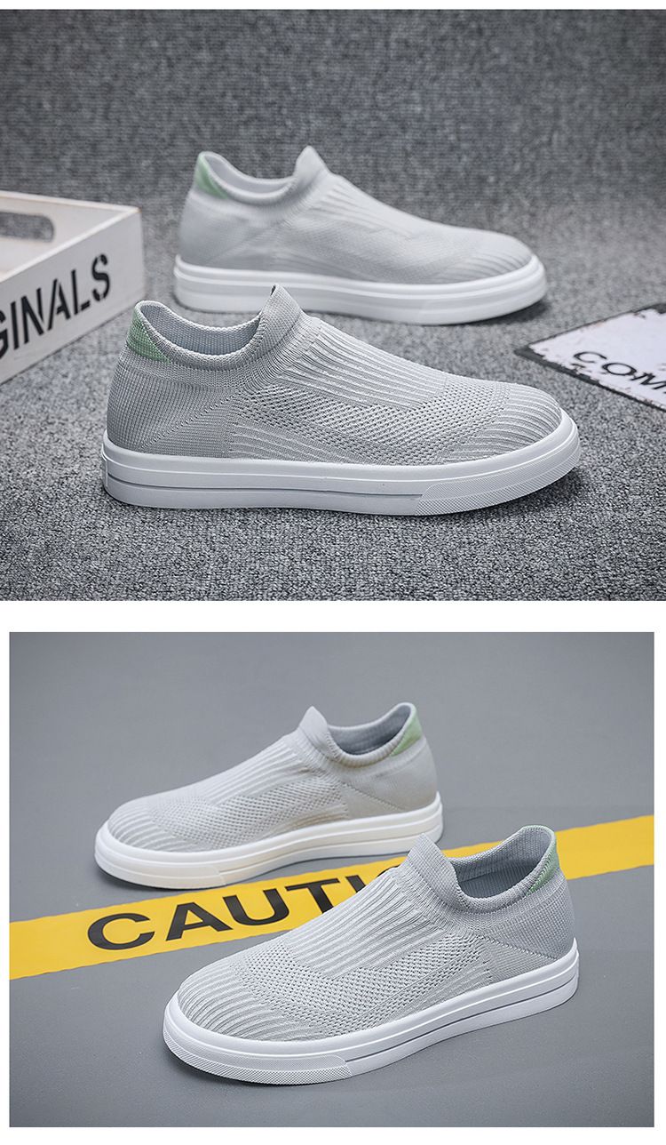 Letnie nowe oddychające skarpetki, męskie koreańskie uniwersalne płaskie buty sportowe z siateczki tkanej, codzienne buty do chodzenia po desce_voghion.com