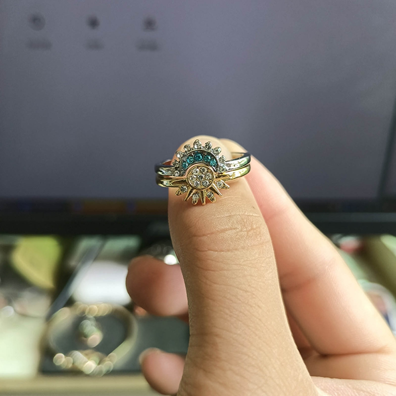 2 anelli nuziali, anelli di coppia, anelli scintillanti in lega, gioielli per dita da sposa, regalo perfetto per uomini e donne._voghion.com