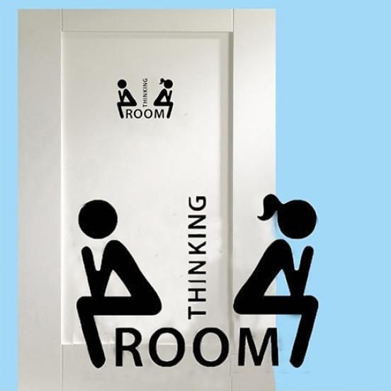 Yaratıcı Erkek Kadın Desenli Tuvalet Tuvalet Banyo Kapısı Çıkartması Kendin Yap_voghion.com