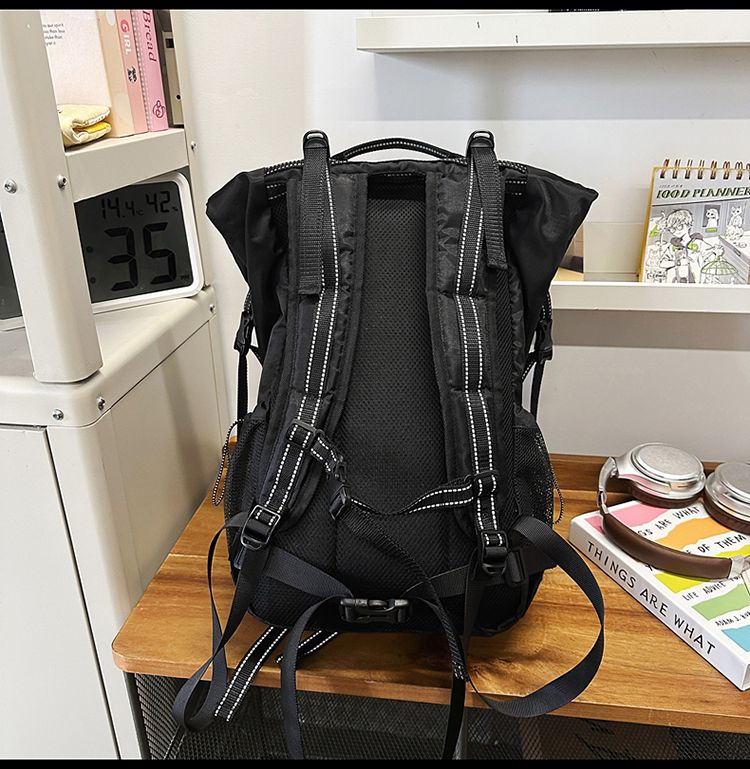 Kurzstrecken-Reiserucksack mit großer Kapazität im Arbeitskleidungsstil, funktionaler Wander-Persönlichkeits-Trendsportrucksack für Studenten_voghion.com
