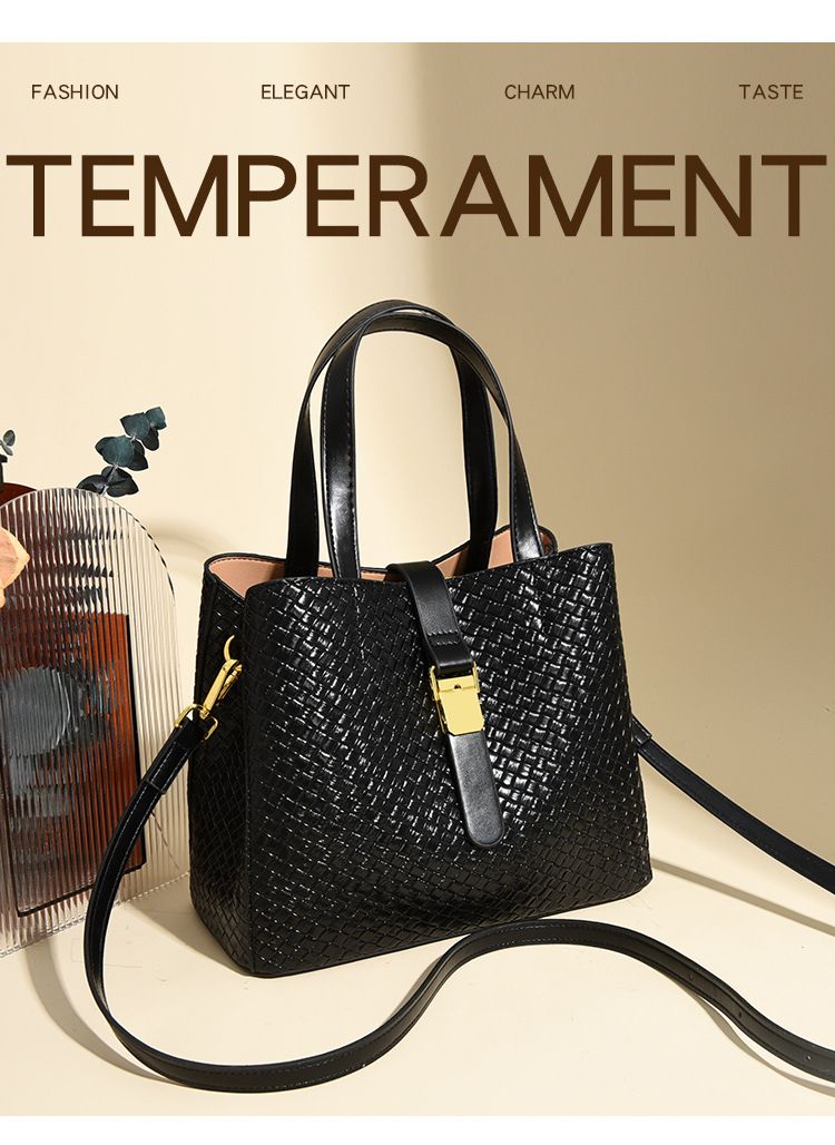 Women's Bags New Large Capacity Minimalist Bucket Bag With A Sophisticated Woven Texture, Perfect For Commuting And As A Crossbody Bag For Women._voghion.com