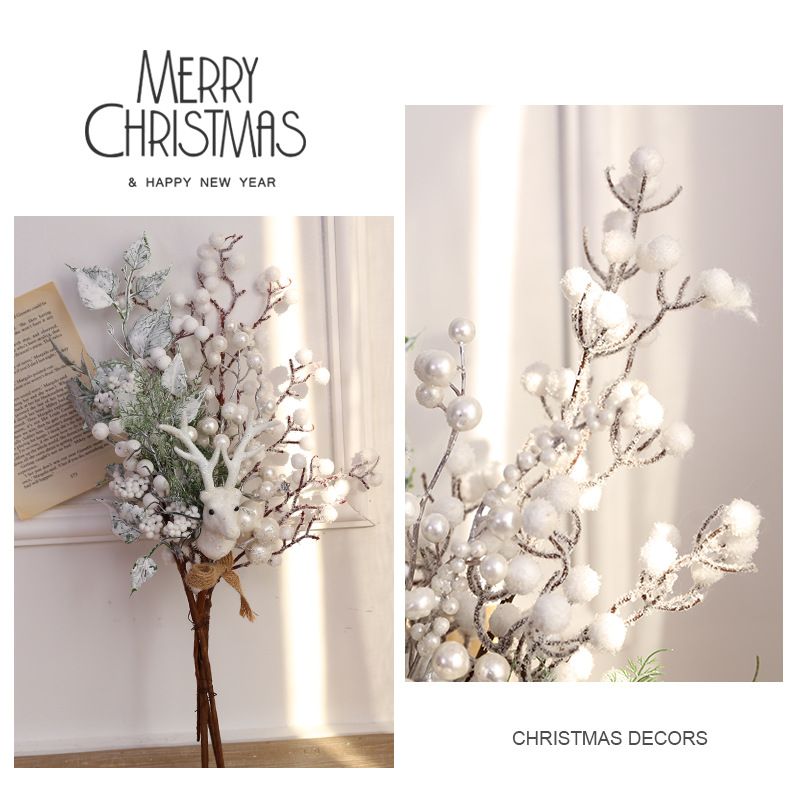 Christmas Premium Tree Decorations Set – Realistic Pine Branches Holly Berries & Snowy Twigs For Festive Home & Shop Decor (Multiple Sizes & Styles)_voghion.com