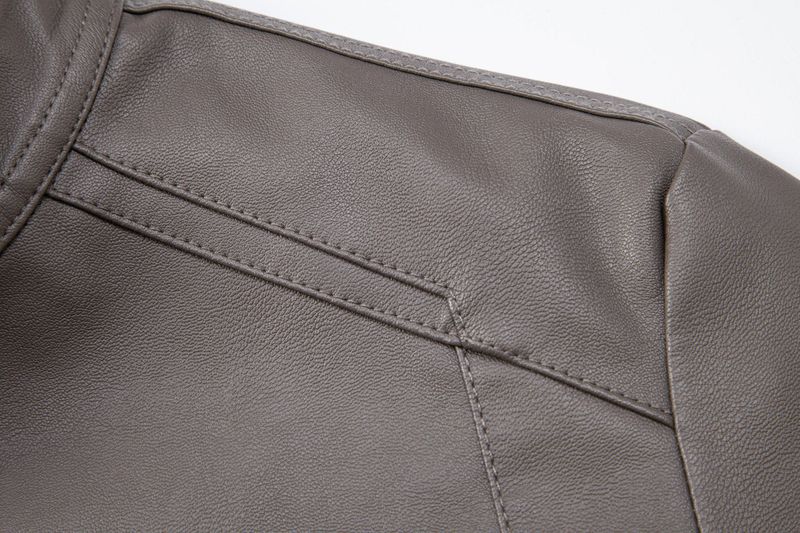 Giacca in pelle spessa, versatile, foderata in pile, vestibilità slim, da uomo, autunno inverno 2025, nuova taglia forte_voghion.com