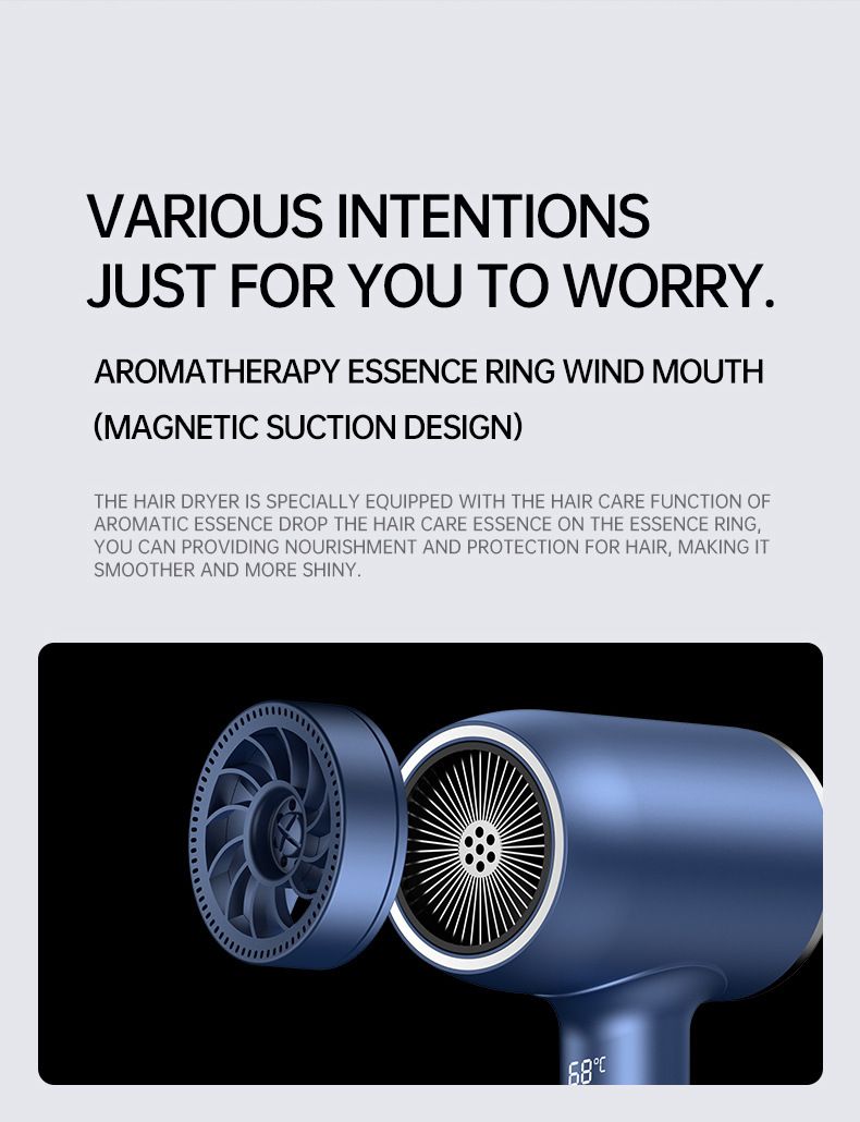 Intelligent display high-speed electric hair dryer high-power negative ion hair conditioner_voghion.com