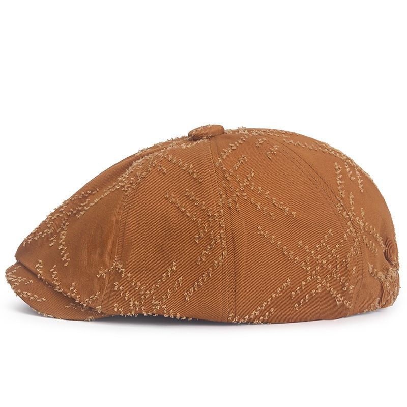 2024 Wiosna Lato Męskie i Damskie Berety Vintage Hole Break Leisure Octagonal Korean Edition Literary Youth Hat_voghion.com