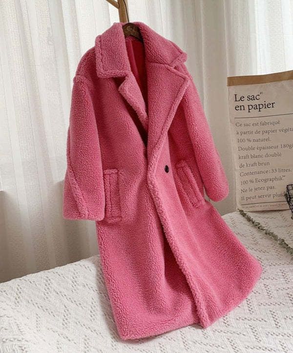 2024 Herbst und Winter lockere Einteilerjacke für Damen mittlere bis lange Windjacke mit Lammfell_voghion.com