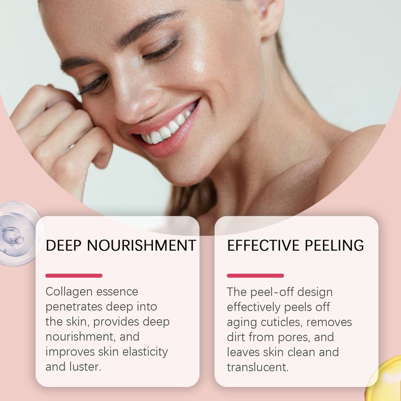 Collagen Peel Mask reinigt sanft das Gesicht, spendet Feuchtigkeit und befeuchtet die Haut Peel Mask_voghion.com