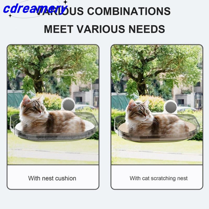 Die superstarke, belastbare Katzenfensterhängematte bietet Katzen während ihres Mittagsschlafs einen bequemen Ruheplatz. Sie ist sicher und einfach zu installieren._voghion.com
