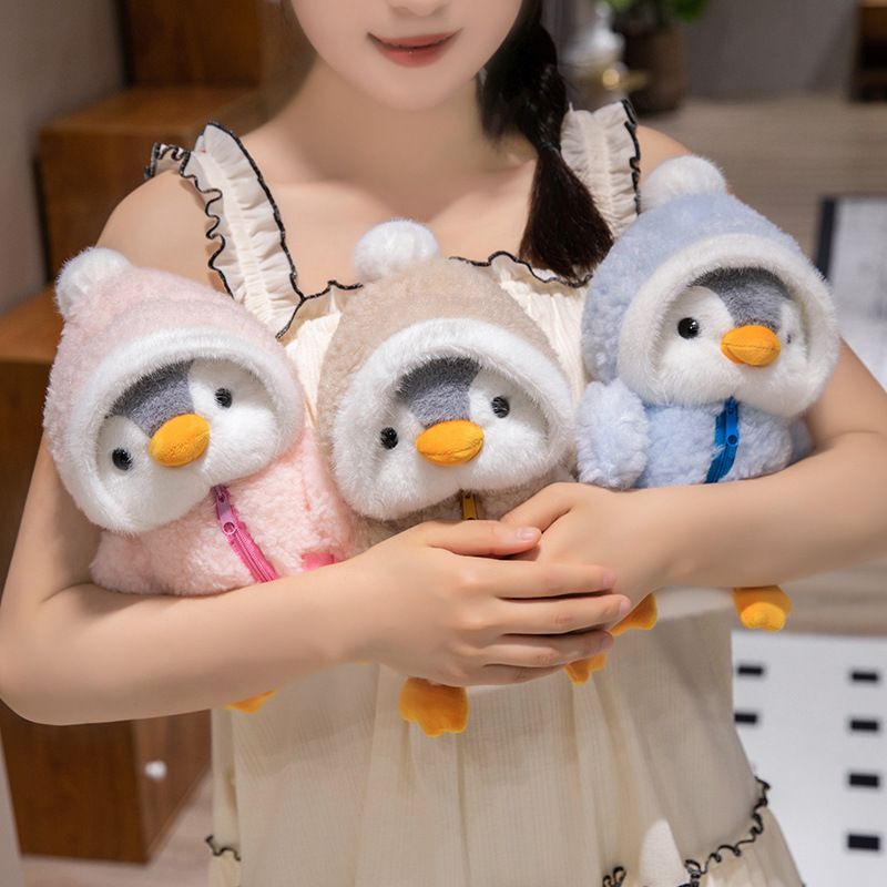 Cute cross dressing penguin plush toy, children's companion doll, sleeping pillow, birthday gift, claw machine doll_voghion.com