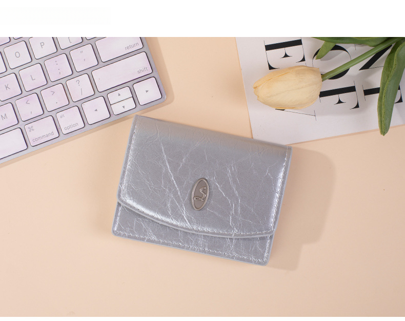 Portefeuille femme Vintage Instagram court femme grande capacité Simple couleur unie multi carte sac portefeuille portefeuille_voghion.com