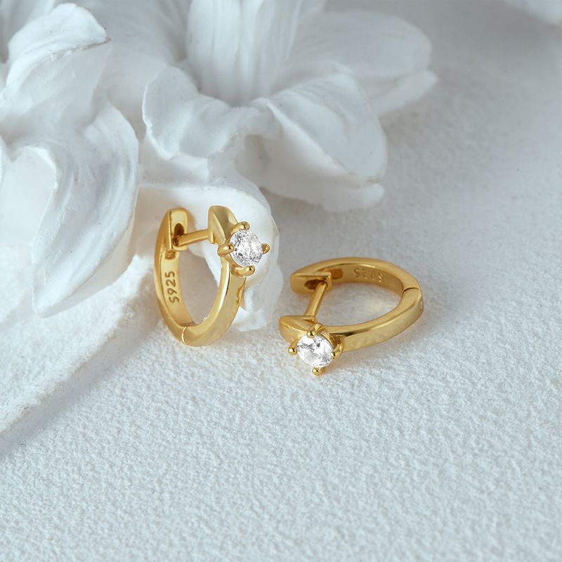Women's Jewelry Simple S925 Sterling Silver Classic Light Luxury Personality Double Row Diamond Earrings Huggie Earring_voghion.com