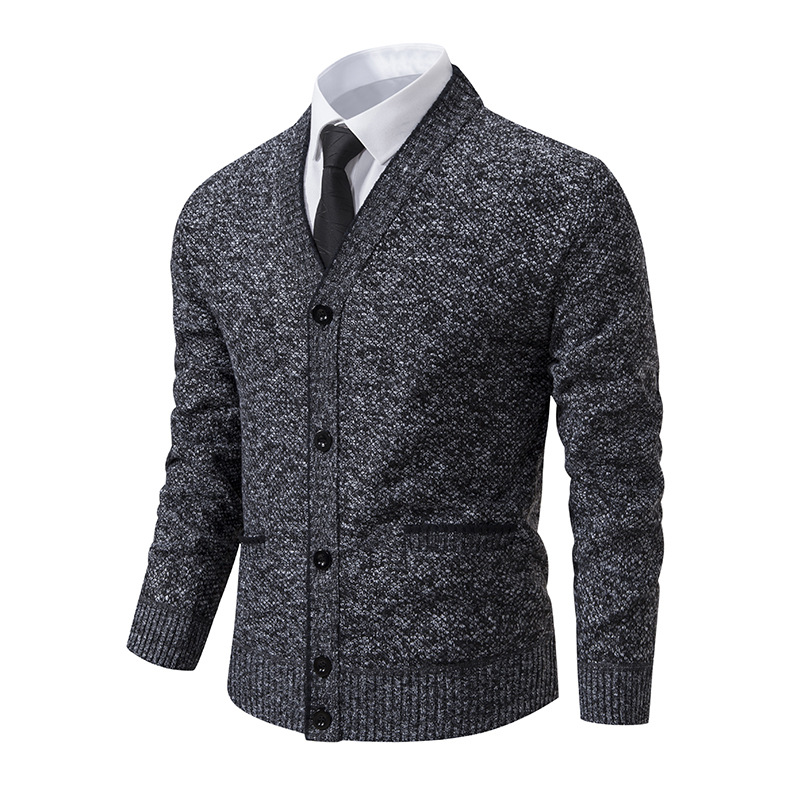 2024 Heren vest met V-hals van pluche en dik, oversized warme top voor heren, sweaterjack_voghion.com