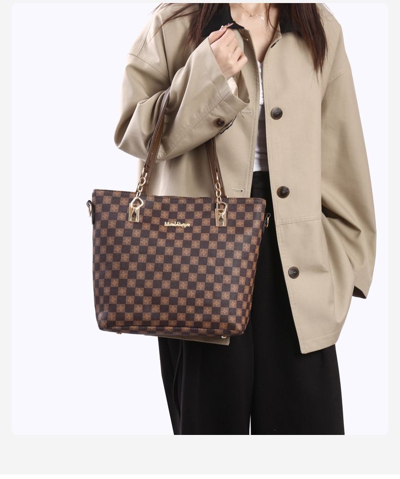Borse da donna, borsa da donna retrò, nuova moda, borsa a quadri per mamma e bambino, grande capacità, semplice, da portare a mano, a tracolla_voghion.com