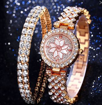 Neu Diamant Stern Armband Uhr frauen Kreative Geschenk Set frauen Uhr Geschenk_voghion.com