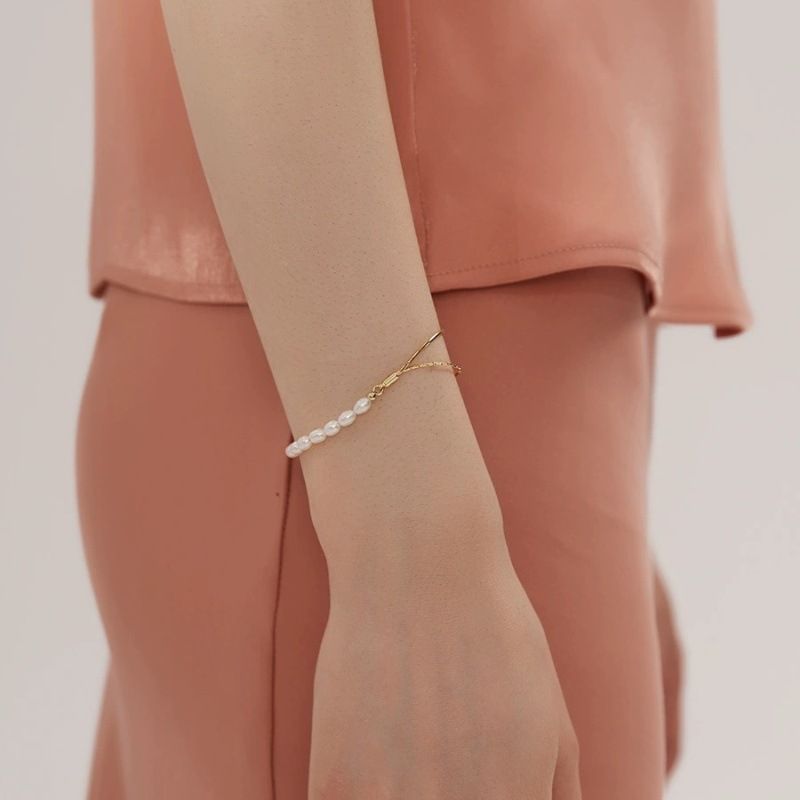 Bracciale in perle d'acqua dolce in stile barocco per donna, design di nicchia in stile Ins, gioielli raffinati_voghion.com