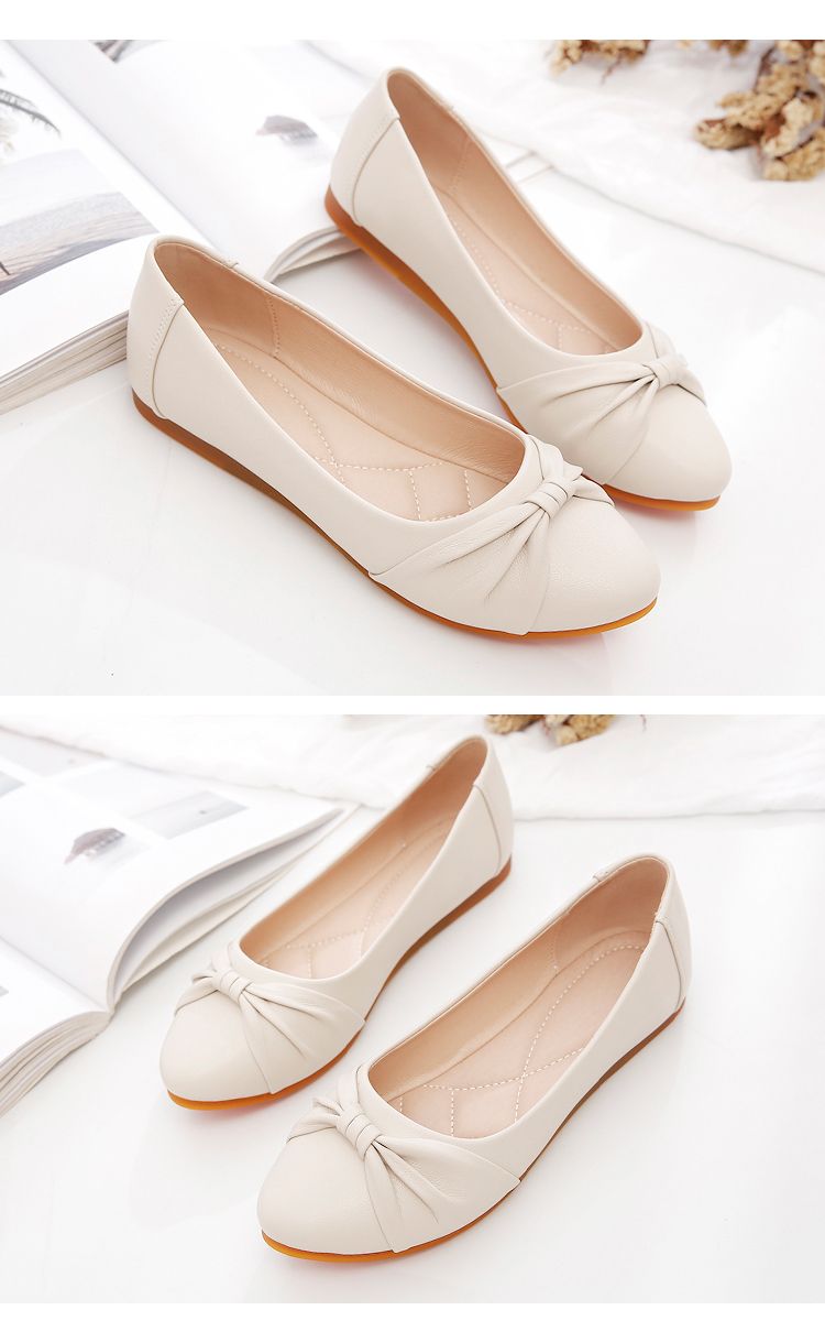 Spring & Fall Middle-Aged Flats Soft Leather Shoes_voghion.com
