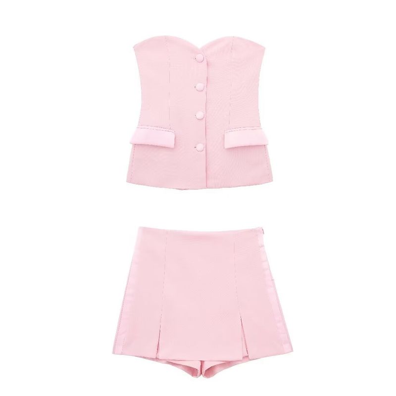 Ensemble haut moulant en satin de soie et jupe patchwork fendue pour femme, nouvelle collection printemps 2025_voghion.com