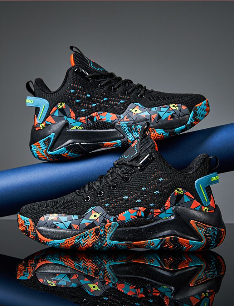 Herrenschuhe Flying Woven Basketballschuhe Frühling und Herbst High-Top Sneaker Tide Mesh Camouflage Jugend Student Trainingsschuhe_voghion.com