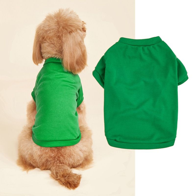 Puppy Round Neck Solid Color Casual Sweatshirt Spring Summer Plain Teddy Poodle Cat Pet Dog Clothes T-Shirt_voghion.com