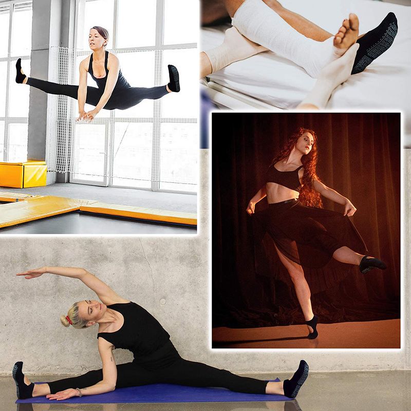 Yoga Socks for Women with Grip and Non Slip Toe Socks for Ballet Pilates Barre Dance Premium Combed Cotton_voghion.com