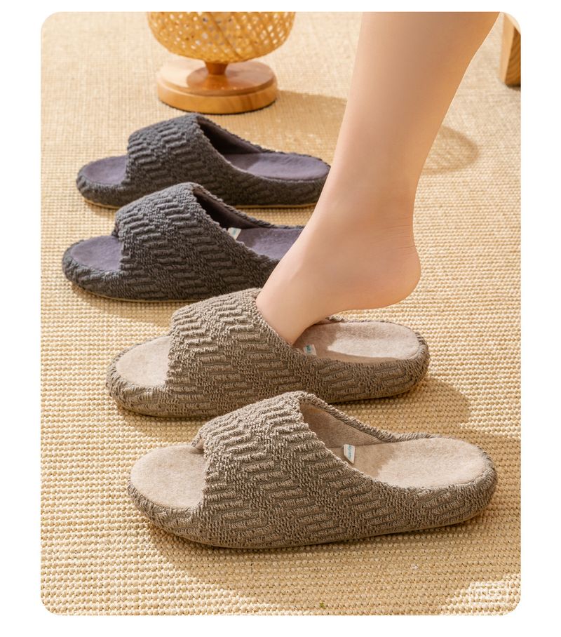 Unisex-Hausschuhe aus Leinen – Atmungsaktive und rutschfeste Pantoletten mit 3,5 cm dicker Sohle (Mondlichtweiß / Kubagrün / Mattschwarz)_voghion.com