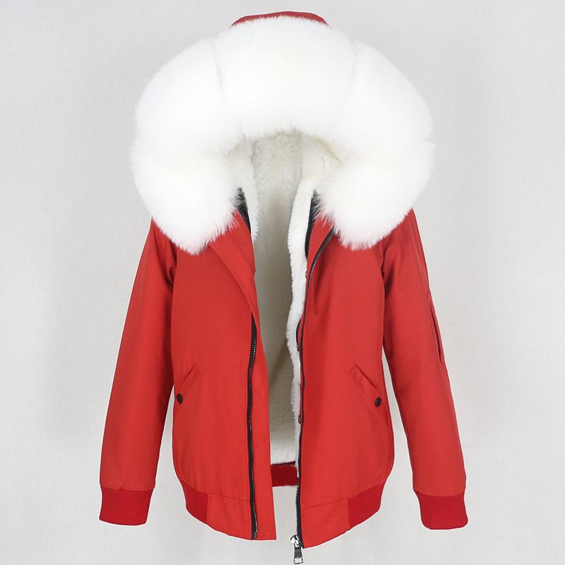 Women's Clothing New Style Parka With Thickened Artificial Fur Lining, Detachable Real Fur Large Fur Collar Jacket For Women_voghion.com