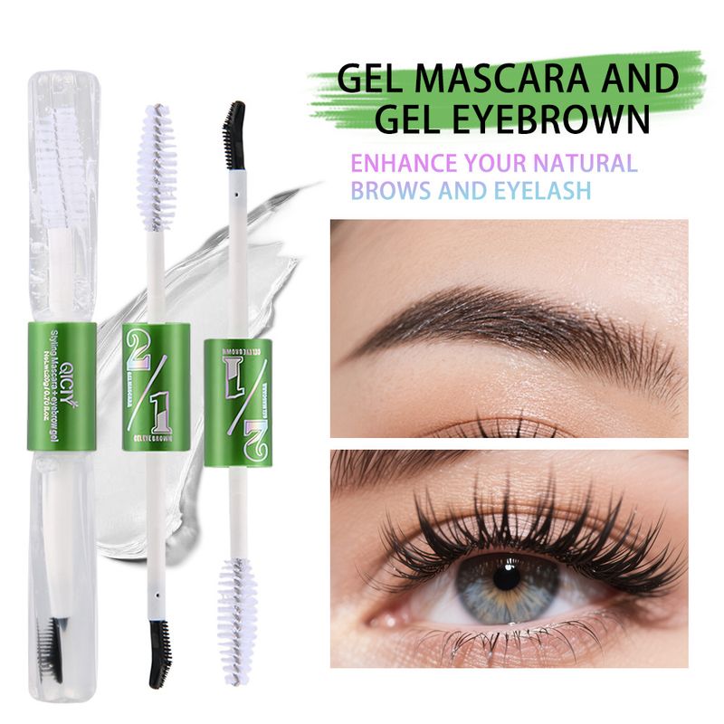 Mascara QICIY Mascara Trasparente Colla per Sopracciglia Mascara Due in Uno Doppia Testa Incolore Trasparente Wild Eyebrow Liquido Fissante per Sopracciglia_voghion.com