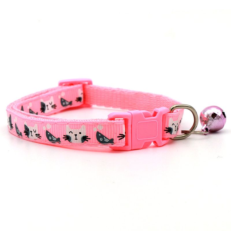 Collare per la testa del gatto grigio bianco con motivo a campana per cani di piccola taglia_voghion.com