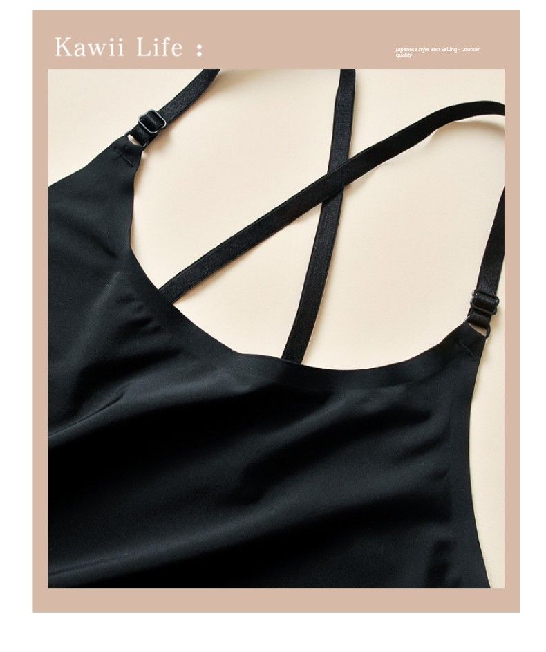 Gilet interno in seta di ghiaccio, anti-malfunzionamento del guardaroba, con base avvolgente, top a tubo con schiena di bellezza, intimo per ragazze_voghion.com