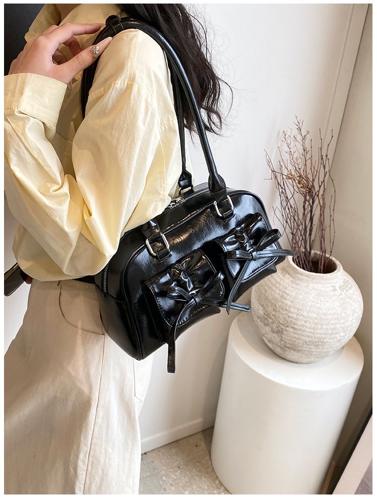 Nuova borsa a tracolla versatile coreana con fiocco sottobraccio 2024 per la moda primaverile femminile, stile occidentale e design di nicchia._voghion.com