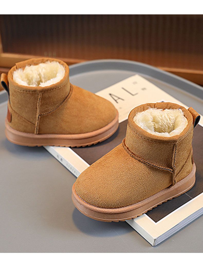 Balabali Children's Snow New Style Plush And Thickened Winter Girls' Soft Sole Cotton Boots Boys'_voghion.com