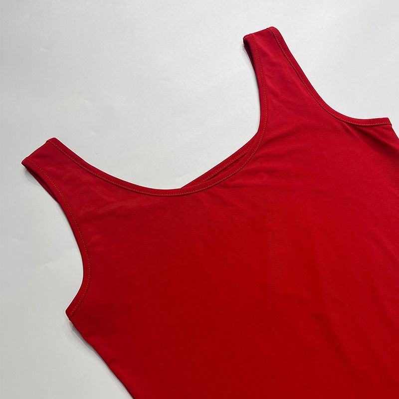 2024. gada vasaras personalizēts apģērbs Slim Fit kleita ar dalītām plecu lencītēm Street Trend U veida kakla dizaina tops_voghion.com