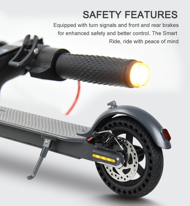 083 Folding 8.5 Inch Electric Scooter LED Front And Rear Lights 350W High-performance Motor Disc Brake System The Speed Is 25km/h And The Maximum Driving Range Reaches 25-30km_voghion.com