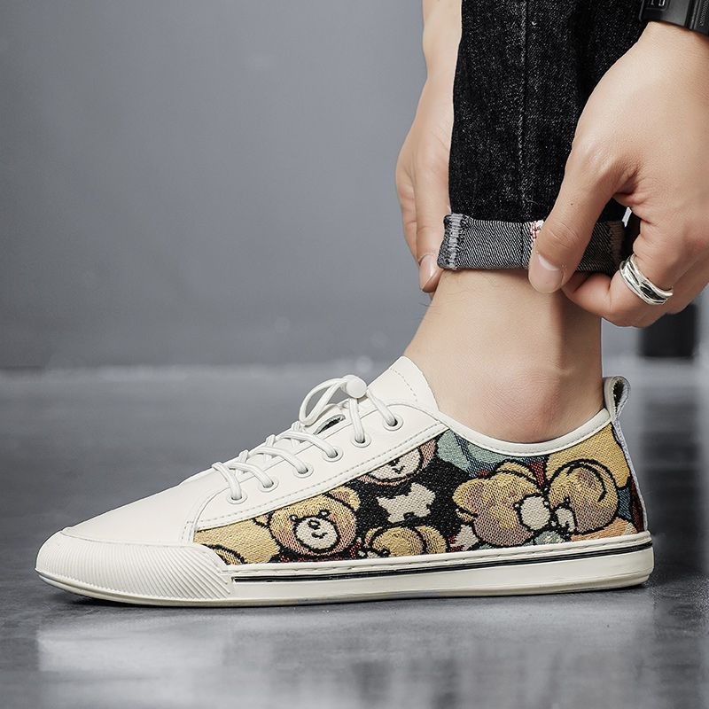 Nova tendência versátil baixo top board estudante sola macia couro genuíno preto sapatos casuais_voghion.com