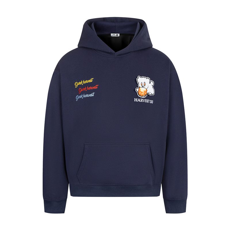 Felpa con cappuccio da uomo, stile trendy, con ricamo a forma di simpatico cucciolo, autunno inverno, stile High Street_voghion.com