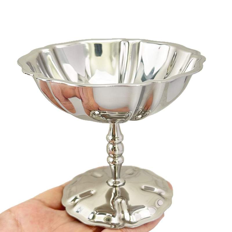 Light Luxury Creative 304 Stainless Steel Sweet Cup Goblet Short Foot Ice Cream Cup Ins Nordic Internet Black Tea Pudding Cup_voghion.com