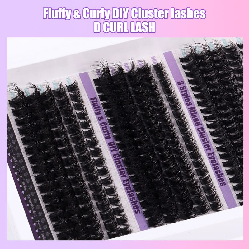 Natural Thick Single Cluster False Eyelashes European And American Simulation Daily DIY Segmented D Curled Curled Eyelashes_voghion.com