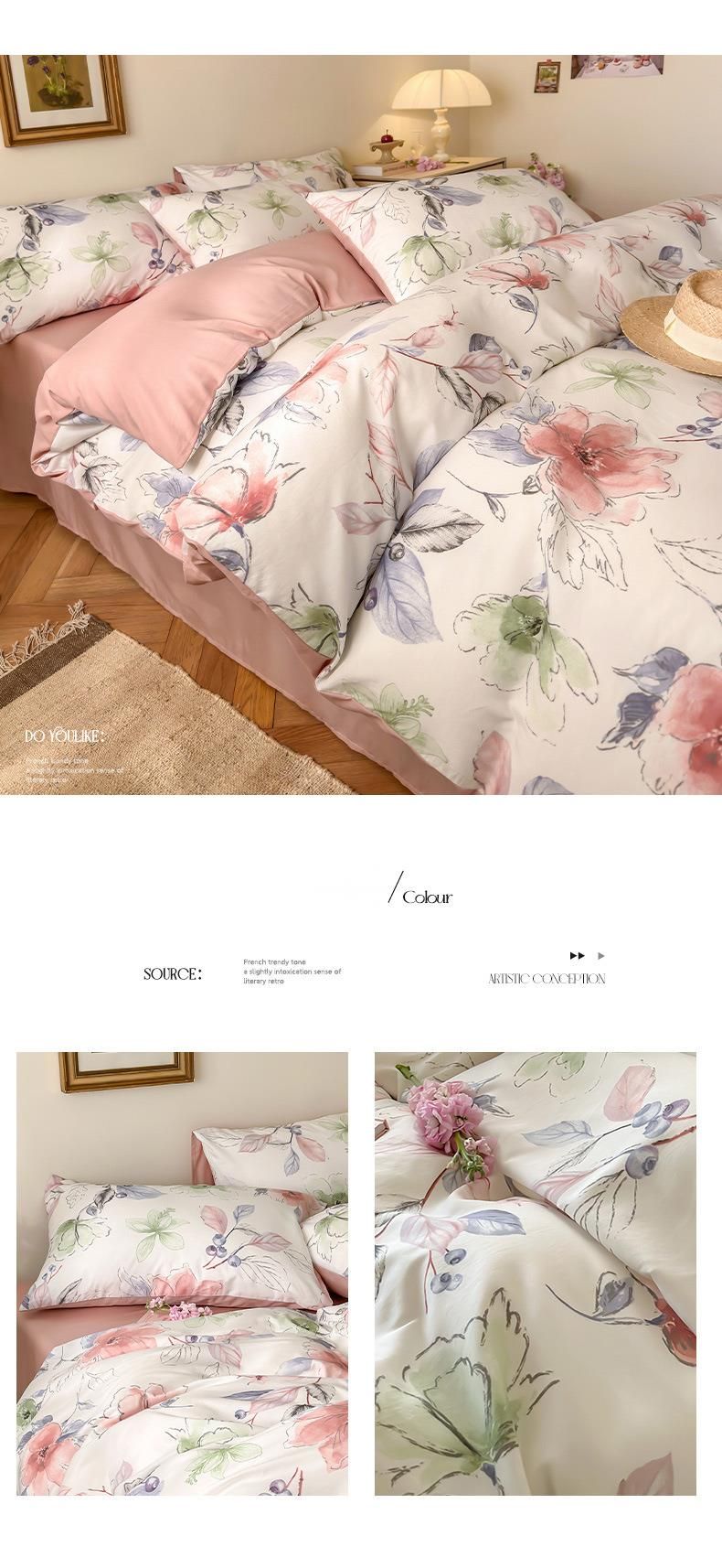 Set di biancheria da letto estiva in Lyocell Tencel, quattro pezzi, nuovo, Ice Silk, copripiumino e lenzuolo con angoli, tre pezzi_voghion.com