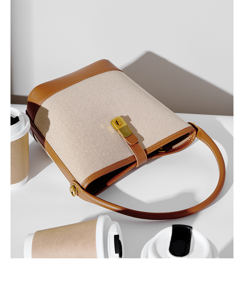 Borsa a tracolla singola in tessuto da pendolarismo con secchiello di nicchia, nuova borsa da donna a tracolla versatile e di fascia alta del 2024_voghion.com