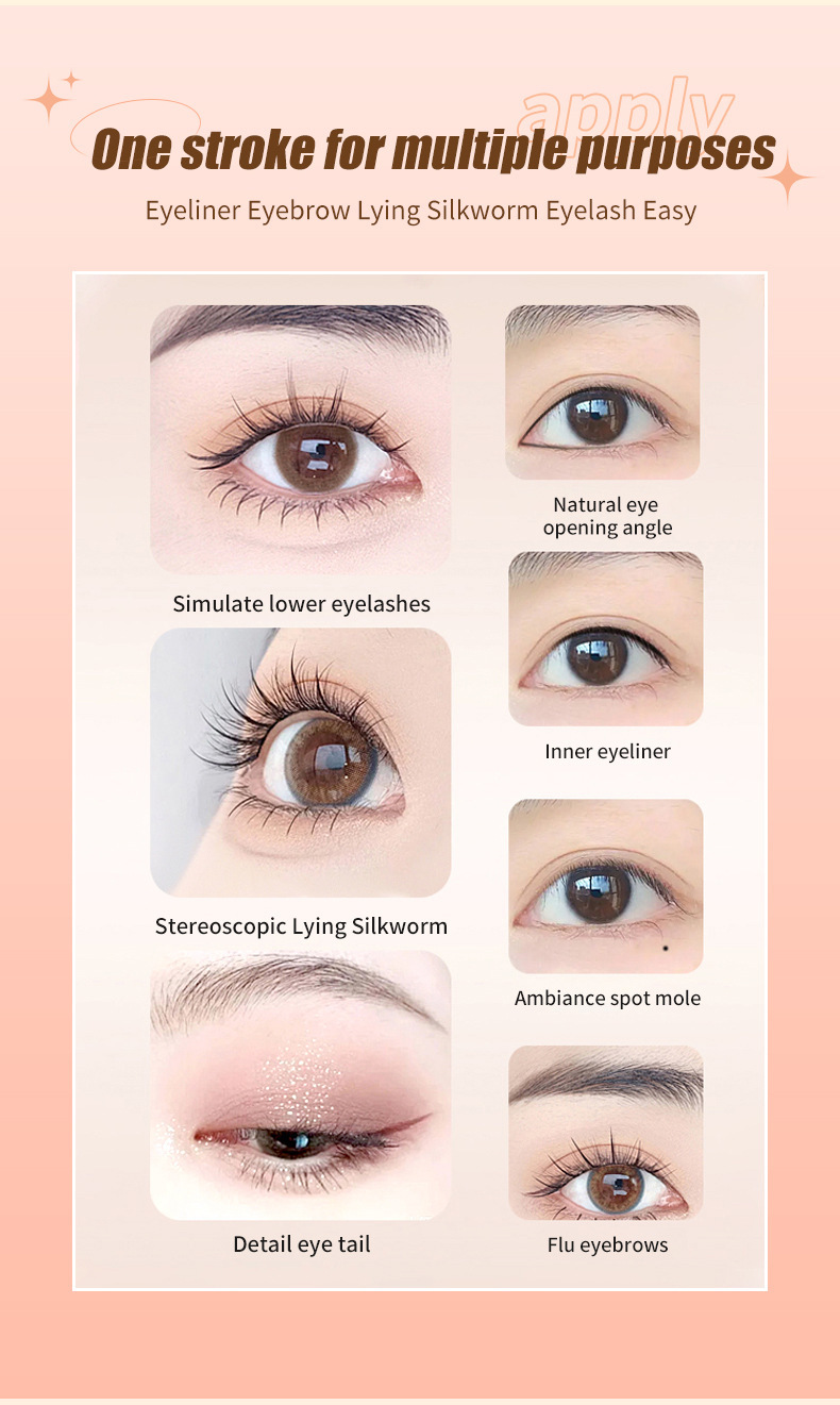Penna eyeliner rosso a rete a forma di sirena, impermeabile, resistente al sudore e per il trucco colorato_voghion.com