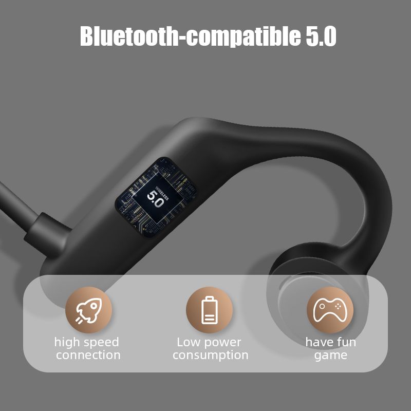 Bežične slušalice s kukicom za uho, koštana vodljivost IPX5, vodootporne 3D stereo sportske Bluetooth kompatibilne 5.0 slušalice za mobilne uređaje_voghion.com
