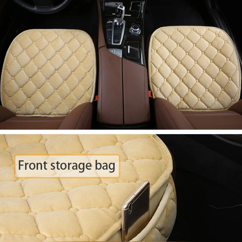 Kcimo Plush Car Cover Front And Rear Soft Seat Cushion Auto Chair Protector Pad Universal For Sedan Suv Pick-up Truck_voghion.com