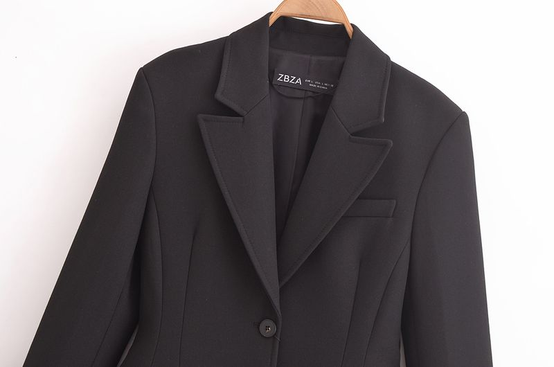 GraceChic 2024 Autumn New Women's Fashion European American Style Shoulder Padded Slim Fit Blazer And Skirt 8805707 8898707_voghion.com