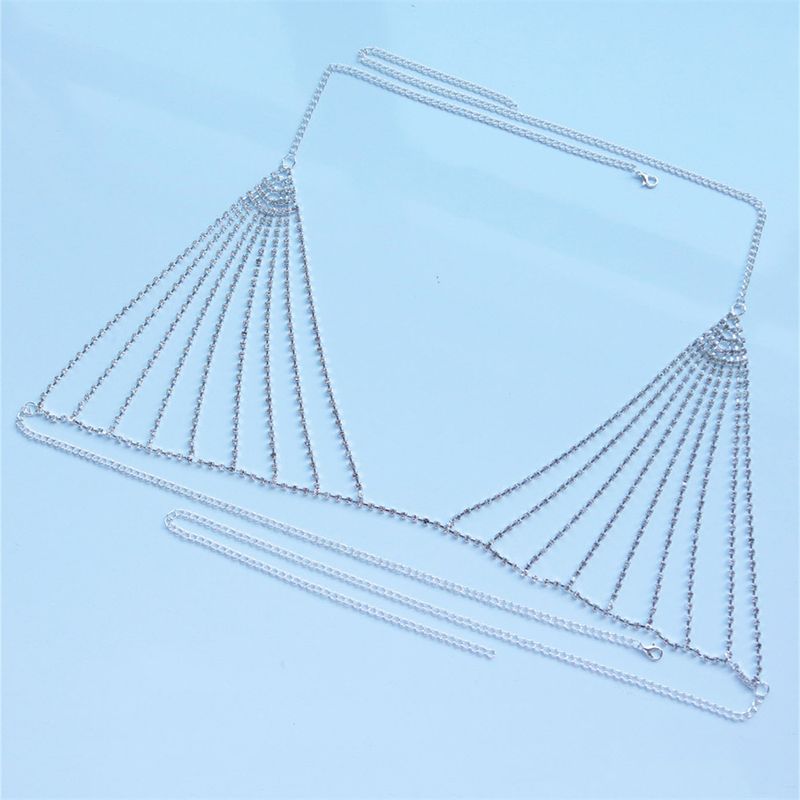 Elegante collana con strass per il corpo da donna, ideale per feste, spiaggia e serate fuori - Collana a strati elegante e sexy e accessorio per il petto_voghion.com