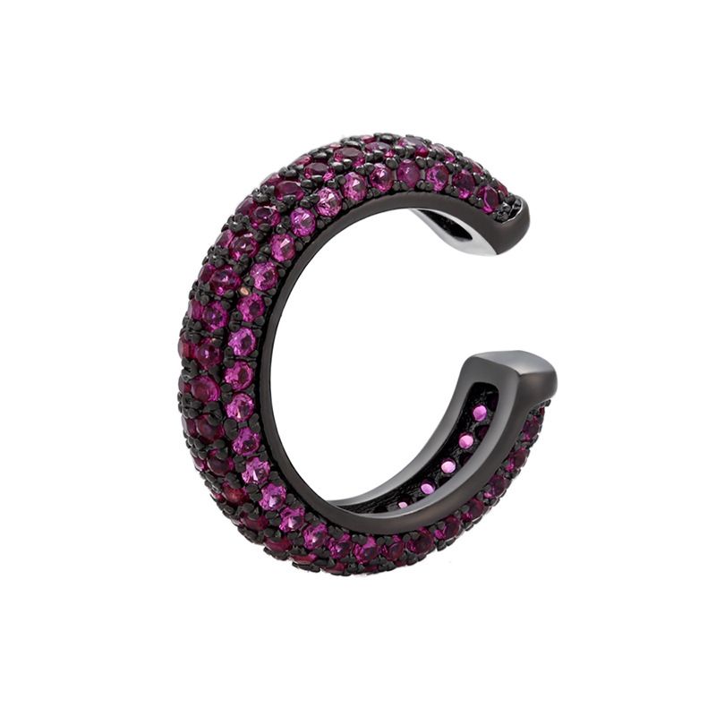 Damenschmuck Perlenschnalle Schmuck Mikro eingelegter farbiger Diamant Ohrknochenclip Farbiges Zirkonium Einfache Ohrclip-Ohrringe Kupfer K vergoldet_voghion.com