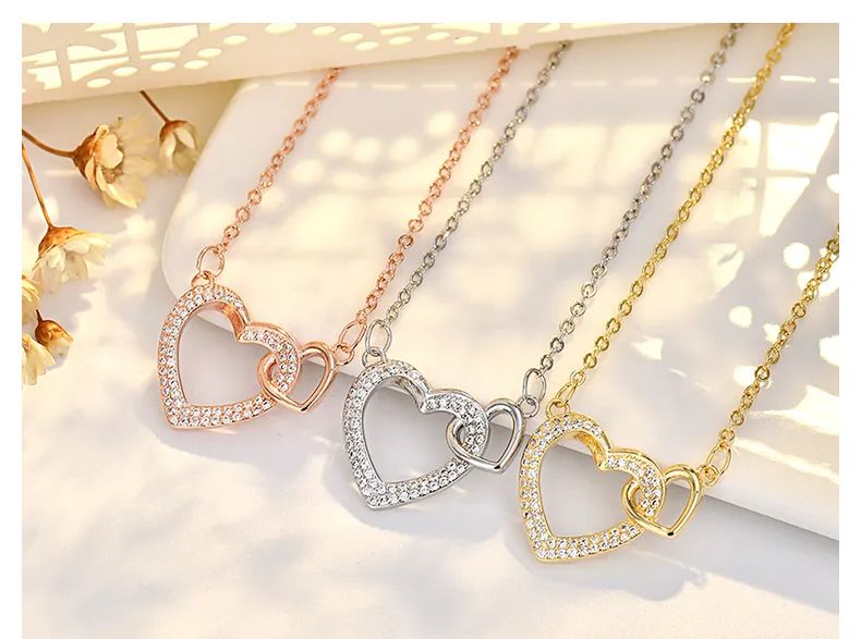To Peach Summer Kadınlar İçin Yüksek Kaliteli Kalp Şeklinde Köprücük Kemiği Zincir Kolye_voghion.com