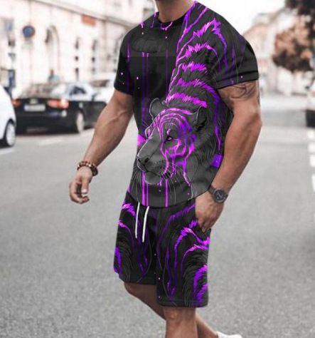 2023 Trendy transfrontaliero Stampa digitale 3D Honeybee KING Spade A Sport T-shirt ad asciugatura rapida Pantaloni da spiaggia Set_voghion.com