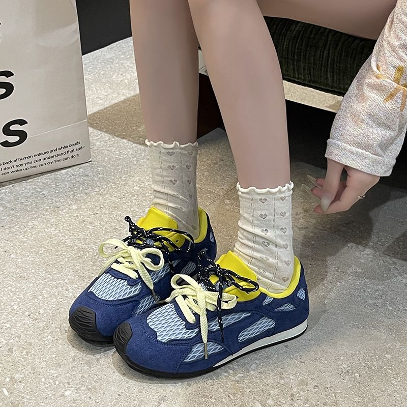 Leichte Mode Atmungsaktive Mesh Training Für Frauen 2025 Herbst Neue Vielseitige Casual Sport Schuhe Flache_voghion.com