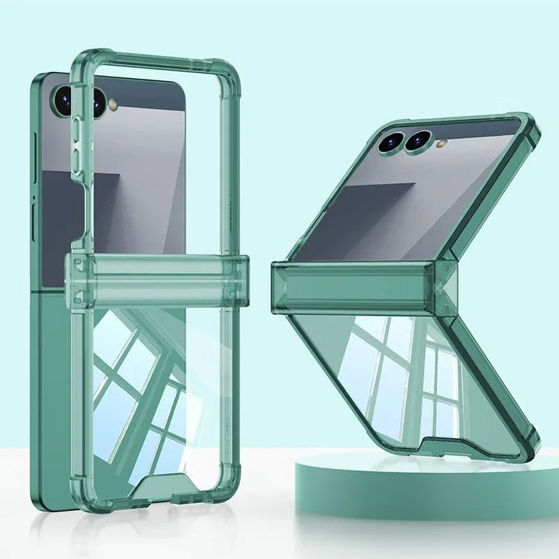 All-inclusive Hinged Four-corner Anti-drop Phone Case For Samsung Galaxy Z Flip 7 FE 6 5 Flip7 Transparent Shcokproof Back Cover_voghion.com